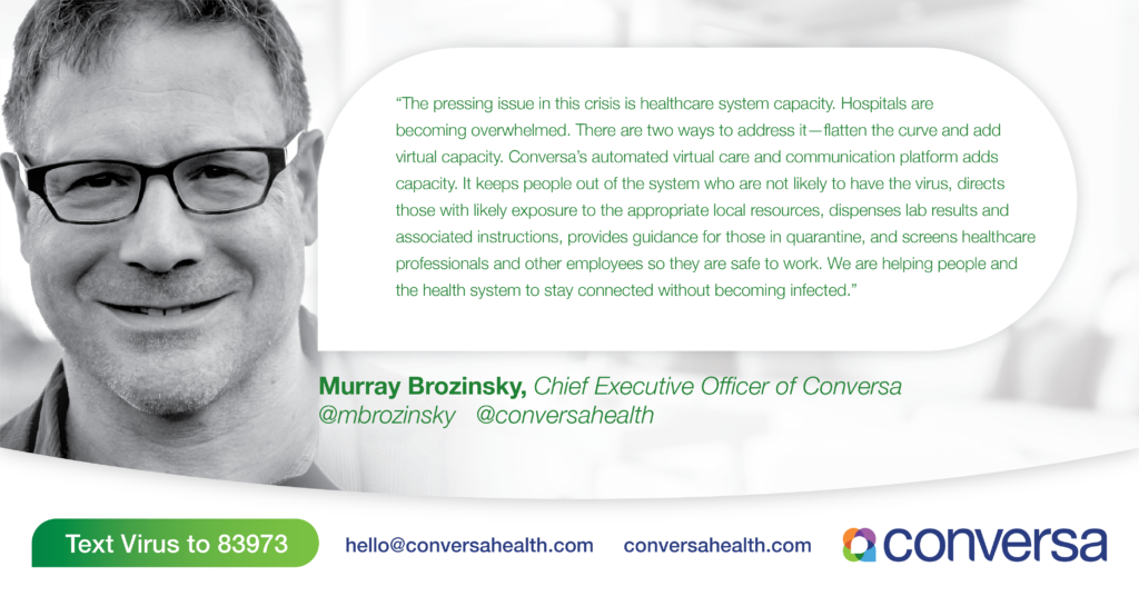 Conversa To Handle Coronavirus Capacity Crisis For Top Health Systems